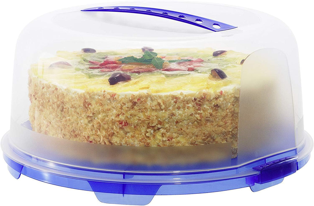 Rotho Fresh hoher Tortendeckel mit Haube und Tragegriff, Kunststoff (PP) BPA-frei, grün/transparent,