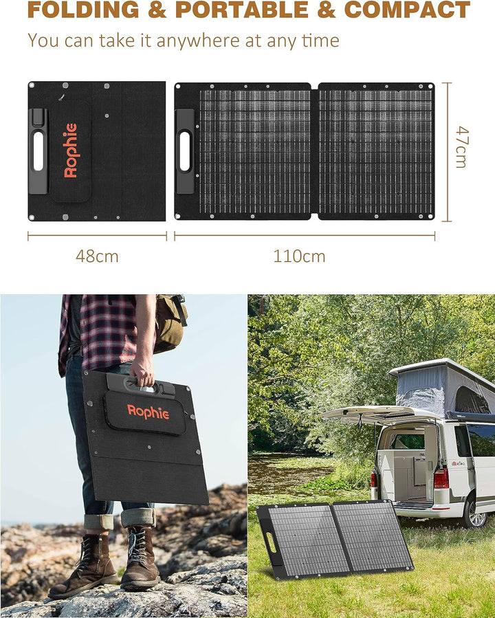 Rophie 60W Solarpanel Faltbare, Tragbarer Solar Panel TragbarerMonokristalline Flexible mit USB/type