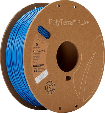 Polymaker PLA+ Filament für 3D-Drucker 1,75 mm (PLA Plus Blue Filament), 1 kg Kartonspule, glänzende