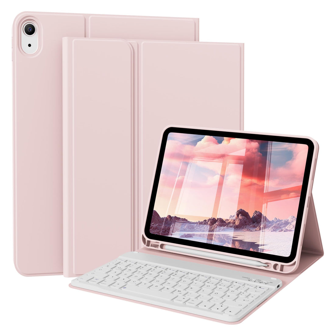 Hülle mit Tastatur für iPad A16 11. Generation 2025, für iPad 10. Generation 2022 10,9 Zoll, Bluetoo
