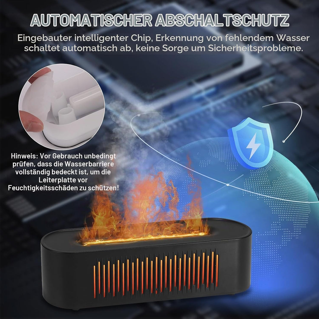 Vulkan Luftbefeuchter Flammen Aroma Diffusor: 260ml Aromatherapie Luftbefeuchter 7 Farbige Nachtbele