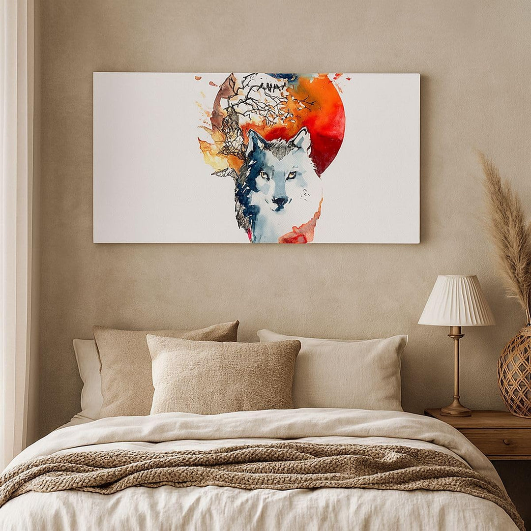 Wandbilder Dekoration Wohnzimmer Tierwelt Pelz Abbildung Mond Panorama Bilder auf Leinwand 120x50cm