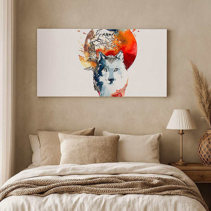 Wandbilder Dekoration Wohnzimmer Tierwelt Pelz Abbildung Mond Panorama Bilder auf Leinwand 120x50cm