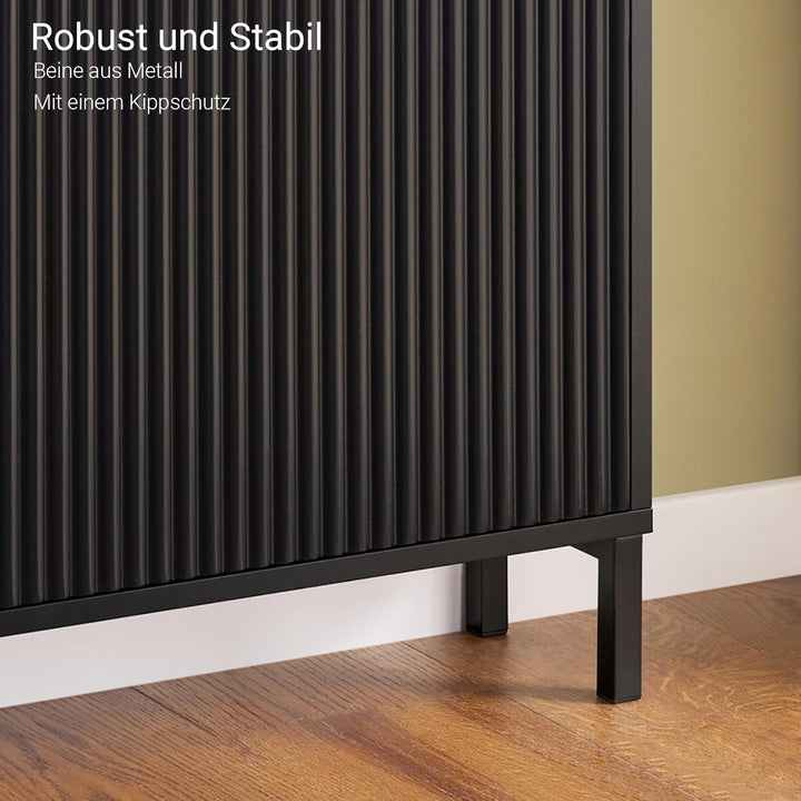 SoBuy Schuhschrank schmal mit 4 Klappen Platzsparender Schuhkipper Hoch Kommode Schuhregal geschloss