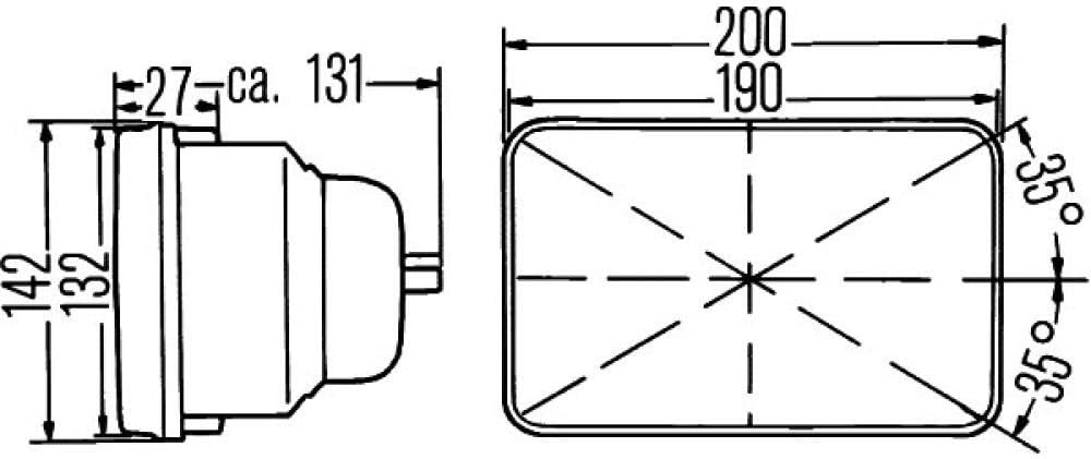 HELLA - Halogen-Scheinwerfereinsatz, Hauptscheinwerfer - 12/24V - Referenzzahl: 17.5 - Einbau - link