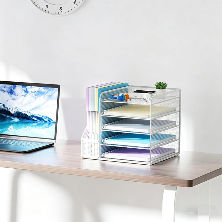 Marbrasse Schreibtisch Organizer und Büro Zubehör,5-Tier Briefablage,Mesh Büro Organizer für Schreib