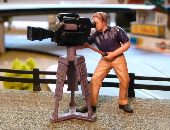 Generisch Figur 1:32 Kameramann mit Kamera für Slotcar TOP Dekoration
