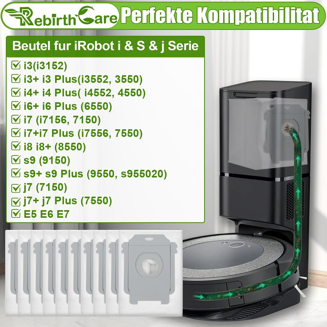 Rebirthcare 10 stück i7 beutel für irobot für roomba i7 i7+ i7 plus s9 s9+ i3 i3+ i4 i4+ i6 i6+ i8 i