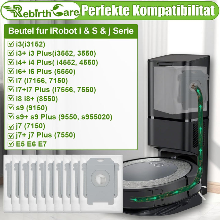 Rebirthcare 10 stück i7 beutel für irobot für roomba i7 i7+ i7 plus s9 s9+ i3 i3+ i4 i4+ i6 i6+ i8 i