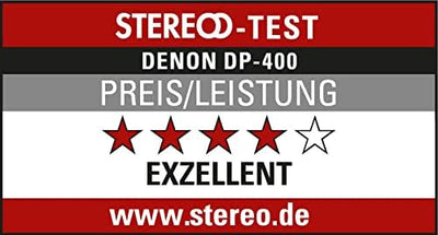 Denon DP400BKEM Plattenspieler (Riemenantrieb, Tonarmlift, eingebauter Vorverstärker, S-Tonarm) Weis