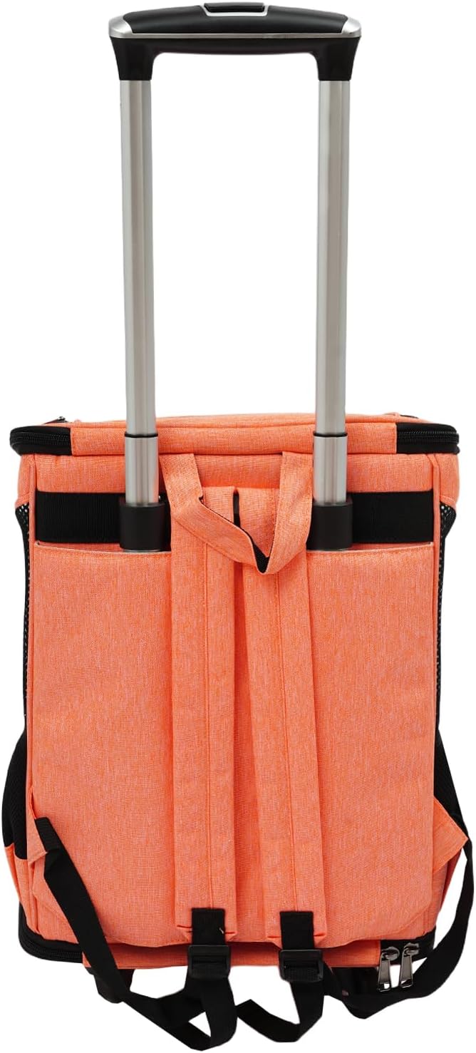 Haustier-Rucksack Mit Rädern, Hunderucksack Katzenrucksack mit Trolley 2 in 1 bis 9 kg,Rucksack Trol
