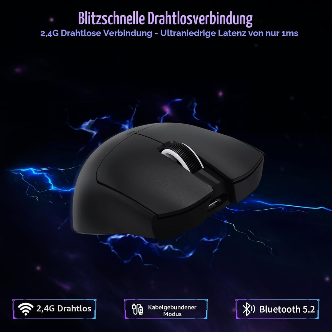 ATTACK SHARK X11SE Kabellose Gaming-Maus, 63g Superleicht, mit PixArt PAW3311-Sensor, 22000 DPI, Tri