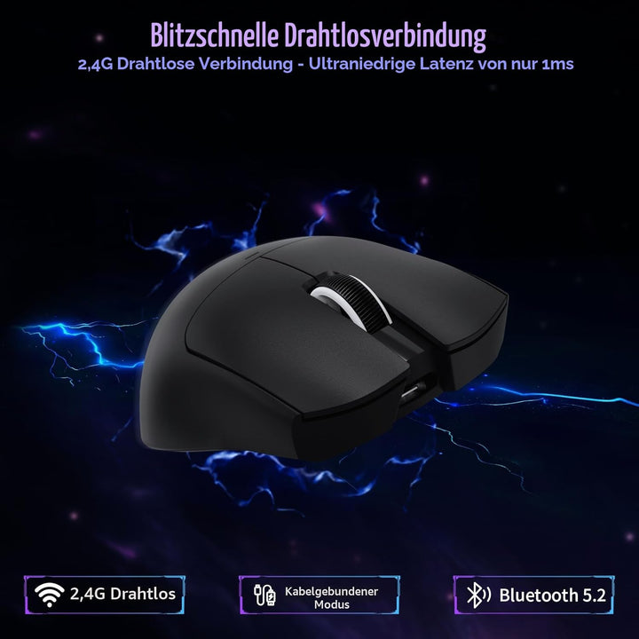 ATTACK SHARK X11SE Kabellose Gaming-Maus, 63g Superleicht, mit PixArt PAW3311-Sensor, 22000 DPI, Tri