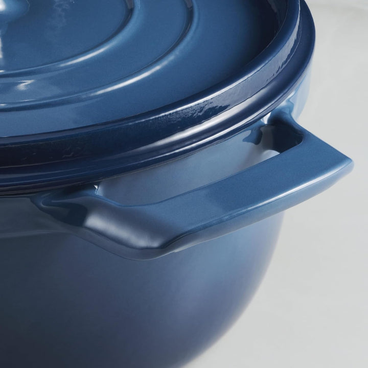Tramontina Gusseisen-Bräter, Emailliertes Gusseisen, Blau, mit Deckel, Induktion, Backofengeeignet b