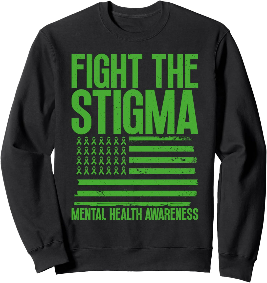 Grüner Schleife Bekämpfe Das Stigma der Mentalen Gesundheit Sweatshirt