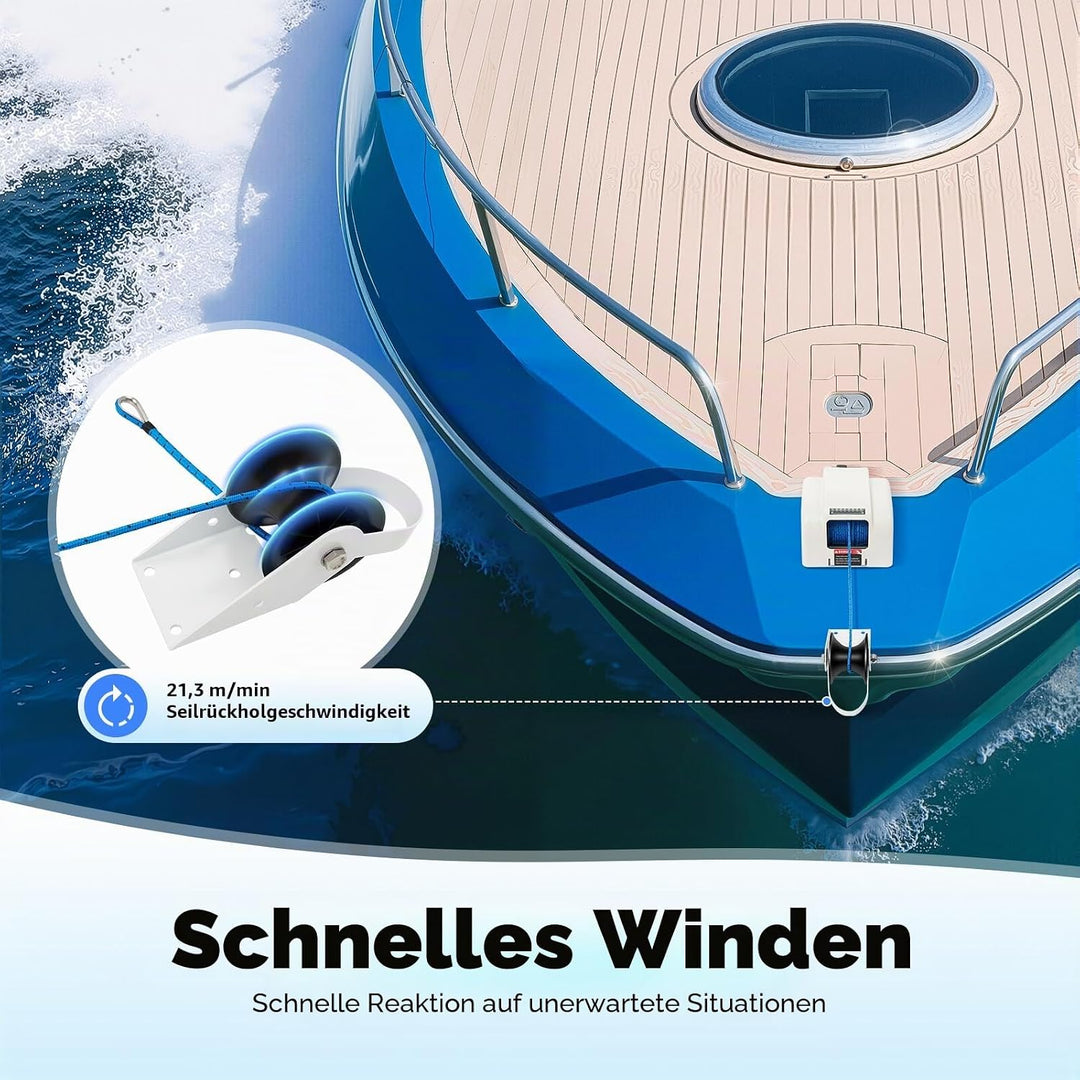 LENJKYYO Elektrische Ankerwinde Seilwinde für Boote mit drahtloser Fernbedienung Marine Salzwasser 2