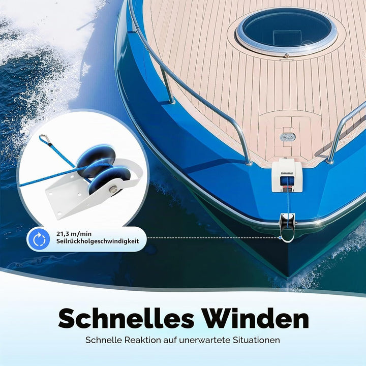 LENJKYYO Elektrische Ankerwinde Seilwinde für Boote mit drahtloser Fernbedienung Marine Salzwasser 2