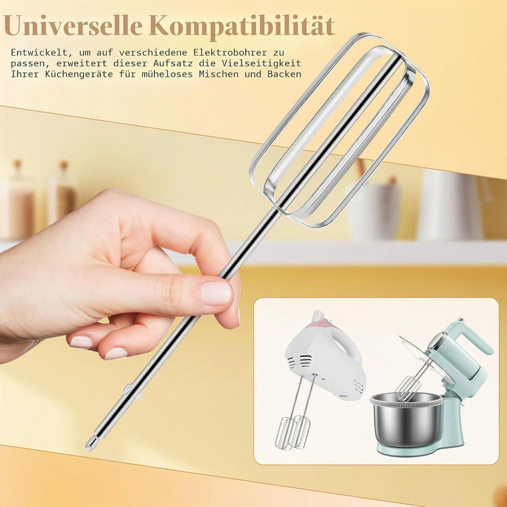 2er-set Handmixer-besen, Ersatz-eierquirl aus Edelstahl, Teigknetwerkzeug für Küche Und Haushalt