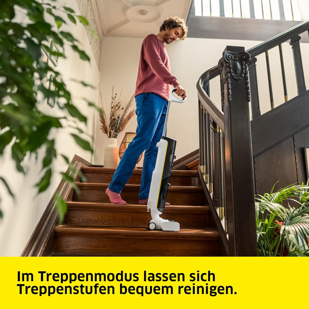 Karcher Saugwischer FCV 4 Natural N, kabelloser Saugwischer mit 4 Reinigungsmodi inkl. Natürlicher B