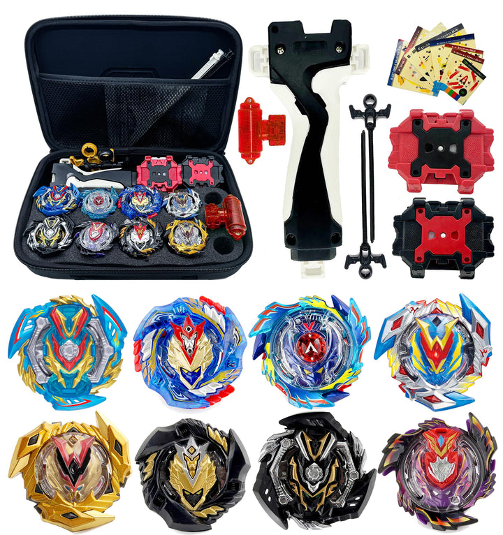 Valkyrie 8er Bey Kampfkreisel mit Handtasche Metal Fusion Blade Kreisel Set, mit Griff (Upgrade) 8in