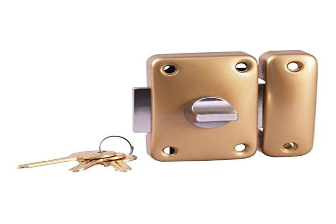 BRICARD 1985 Schloss Pratic mit Knopf-Zylinder 45 mm Durchmesser 22 mm gold mit Knopf 45 mm ø 22 mm