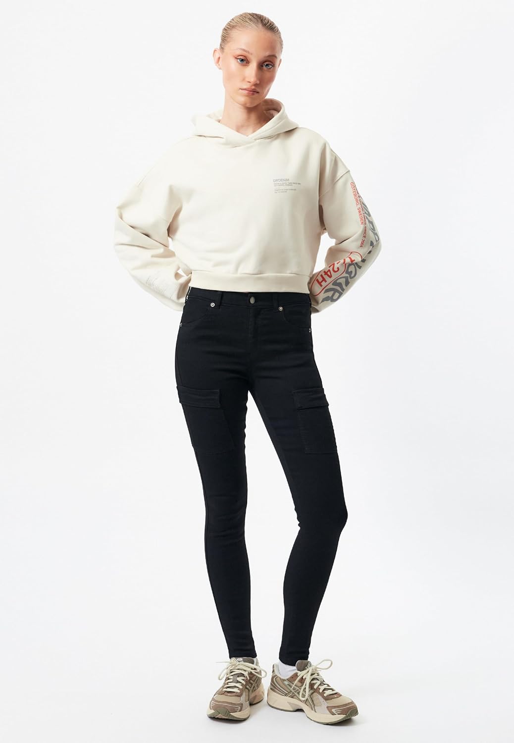 Dr. Denim Jeans Lexy Cargo S / 32L Schwarz, S / 32L Schwarz