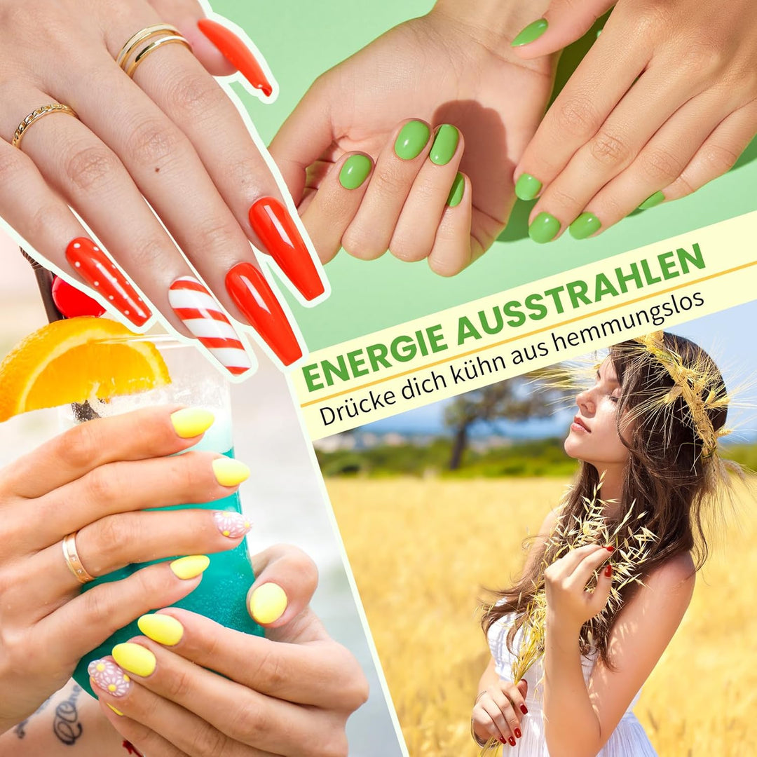 U V Nagellack Set, Phoenixy Nagelset Gelnägel Starterset mit 48W U V/LED Nagellampe 54 Farben Gelnäg