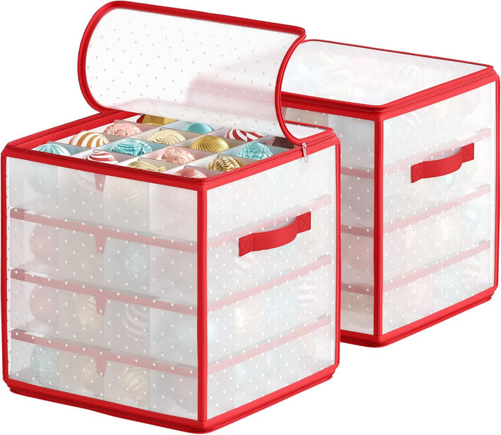 SONGMICS Aufbewahrungsbox für Weihnachtskugeln, 2er Set, Weihnachtskugeln Aufbewahrung, insgesamt 12