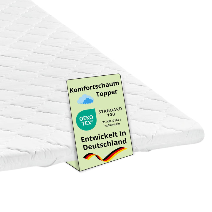 Bodyprotect Topper 80 x 190 x 6 cm, Komfortschaum Matratzentopper, Matratzenauflage, waschbar bis 60