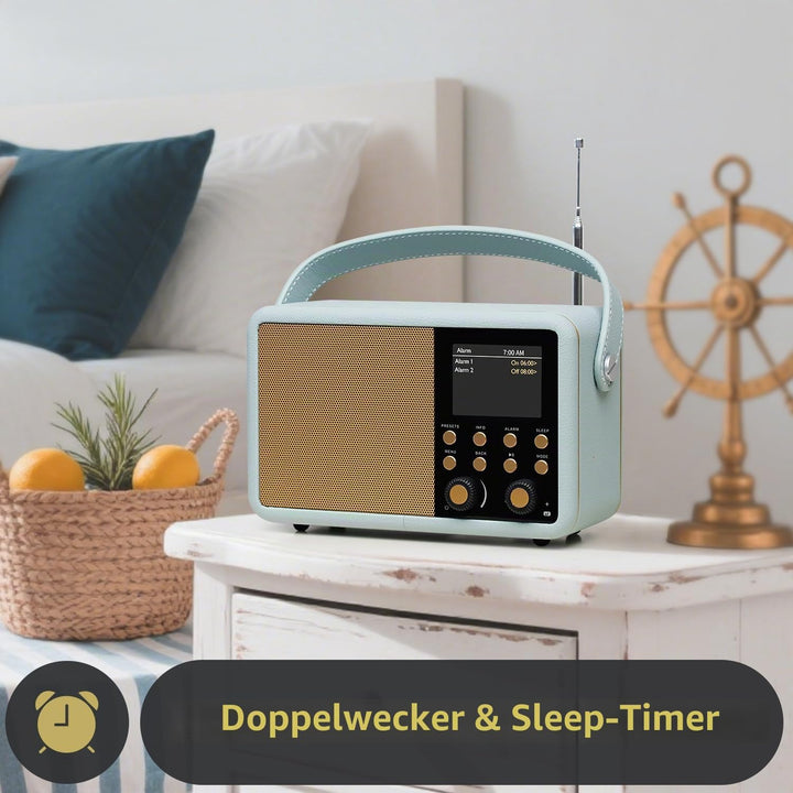 LEMEGA Class Finesse DAB+ Digitalradio, Farbdisplay, Bluetooth,Blau | 60 Senderspeicher, 12 Std Akku