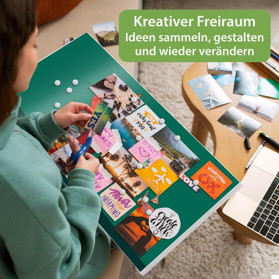 banjado® Magnettafel 78 x 37cm / Magnetwand aus Metall/Magnetpinnwand als Memoboard/Pinnwand Magnett