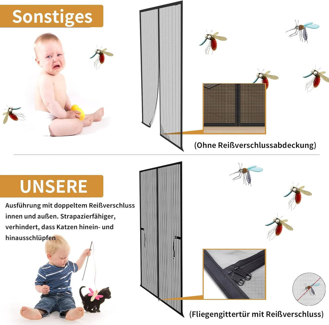 Katzentor Balkontür 80x210cm verdicktes Katzensicherheitstor für Wohnzimmer, Schlafzimmer, Küche, Te