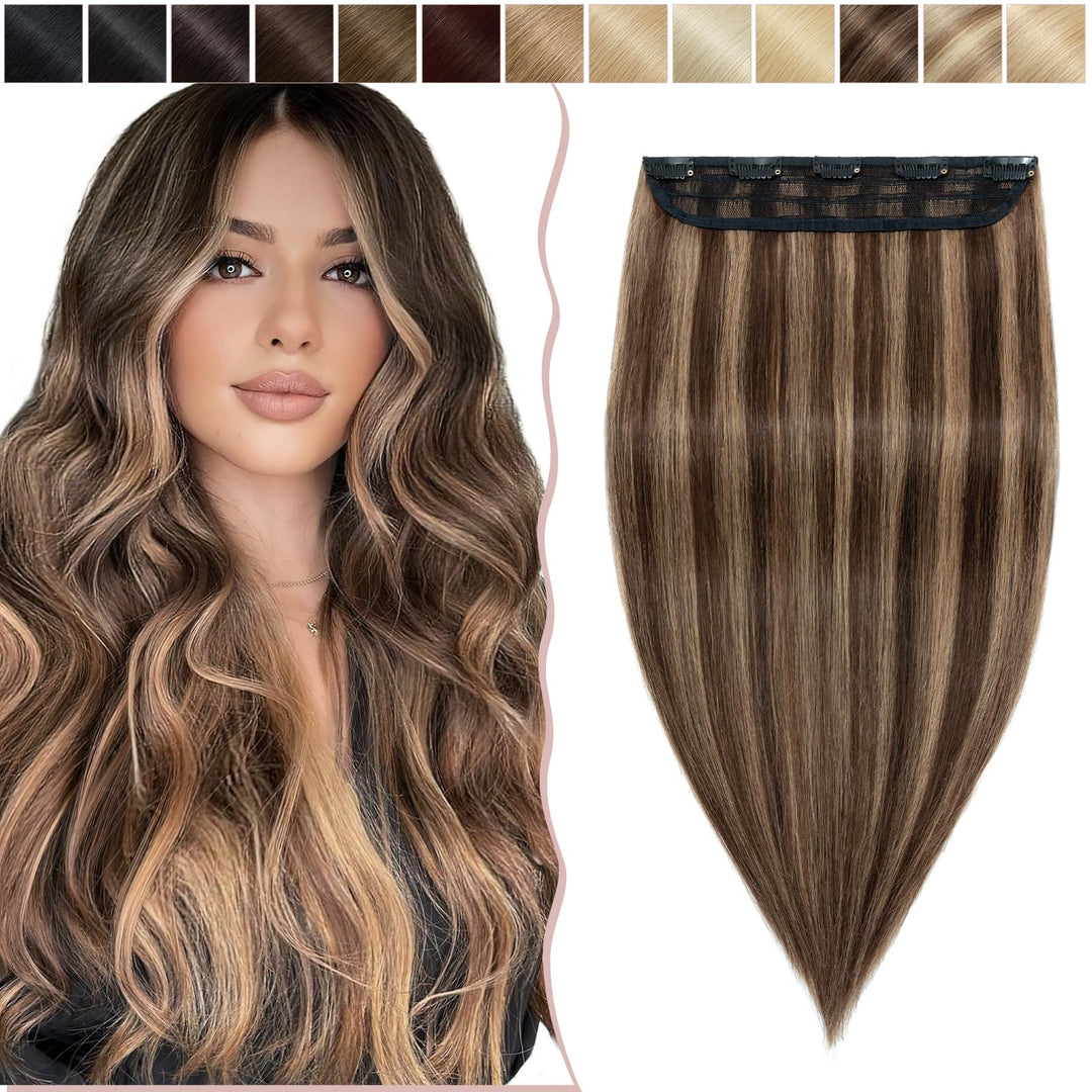 SEGO Haarteil Clip in Extensions Echthaar DICKER 1 Tresse 5 Clips Dicker Dichter Haarverlängerung 10