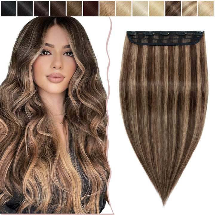 SEGO Haarteil Clip in Extensions Echthaar DICKER 1 Tresse 5 Clips Dicker Dichter Haarverlängerung 10