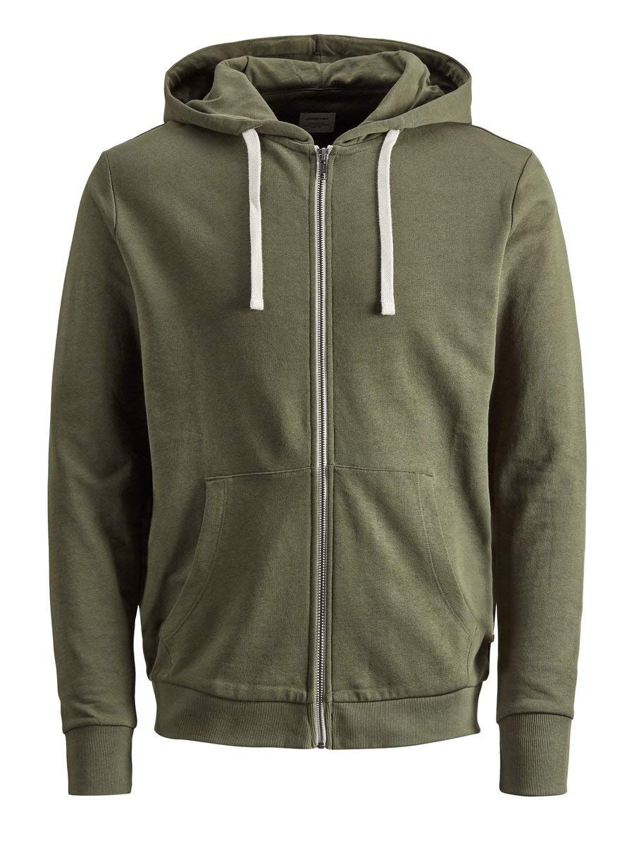 JACK & JONES Herren JJEHOLMEN Sweat Zip Hood, XS Grün (Olive Night Fit:reg Fit)