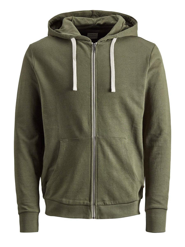 JACK & JONES Herren JJEHOLMEN Sweat Zip Hood, XS Grün (Olive Night Fit:reg Fit)