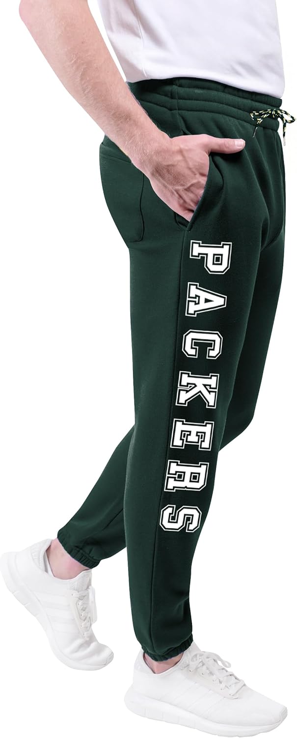 NFL Herren Jogger Pants ACTIVE Basic Fleece Sweatpants, Team Logo Dark Green Bay Packers L, Green Ba