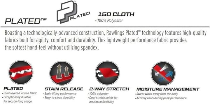 Rawlings PRO 150 Series Game/Practice Baseball Pant Adult Piped Full Length, S