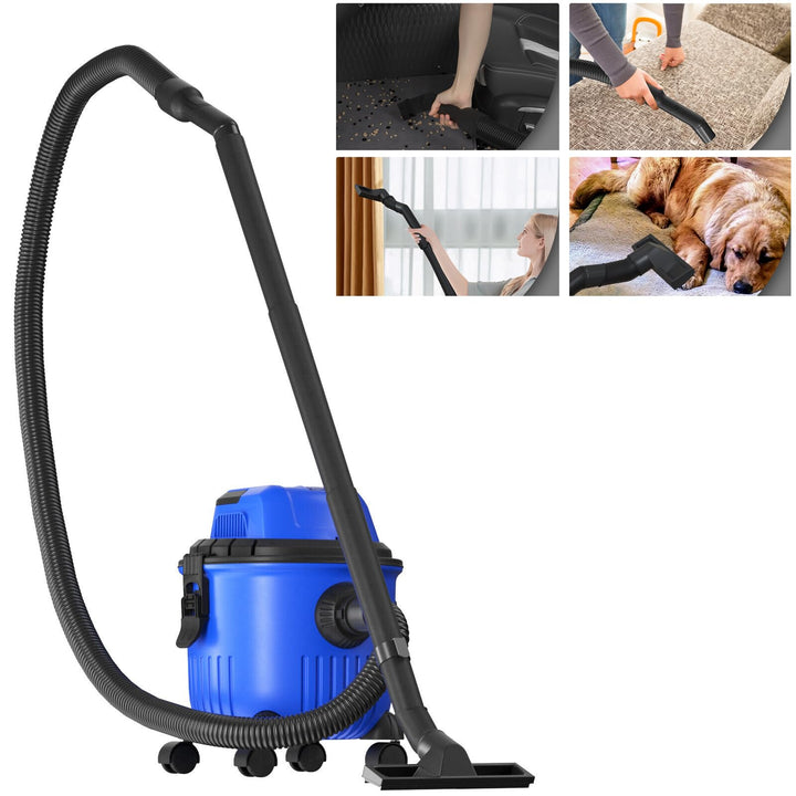 DayPlus Nass & Trocken Staubsauger, 15 Liter, 800W Motor, 16 Kpa, 2m Kabel, 1,5 Flexible Schlauch, 4