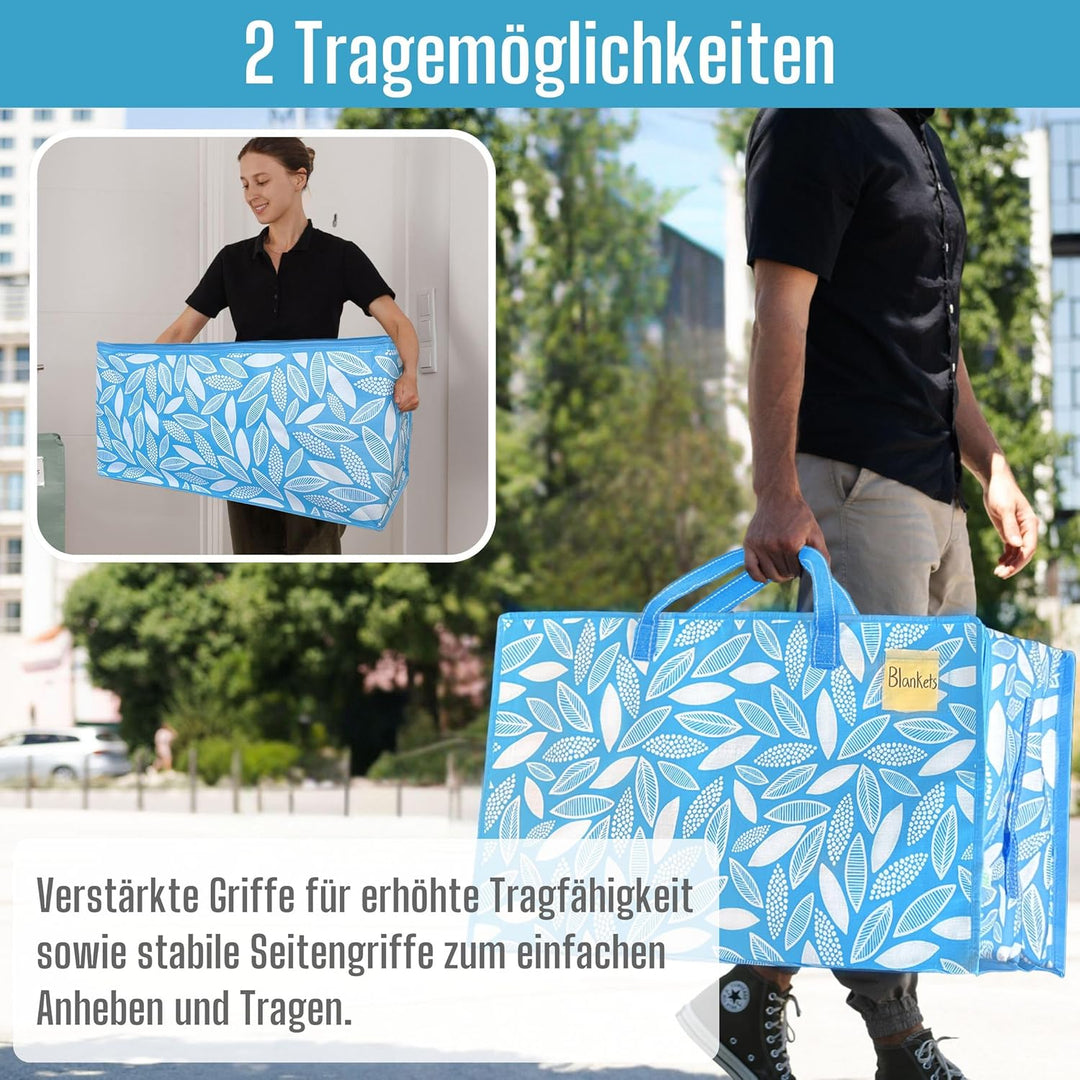 VENO 102 Liter Grosse Aufbewahrungstasche mit Deckel, Strapazierfähige Griffe und Reissverschlüssen