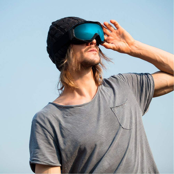 OutdoorMaster Unisex Skibrille OTG für Damen und Herren, Snowboard Brille Schneebrille 100% UV-Schut