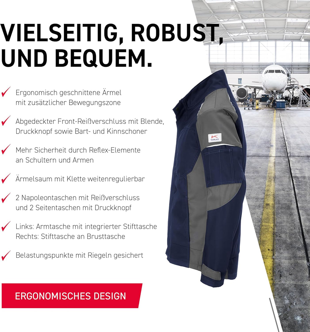 KÜBLER Workwear KÜBLER ACTIVIQ Arbeitsjacke dunkelblau/anthrazit dunkelblau/anthrazit XL, dunkelblau