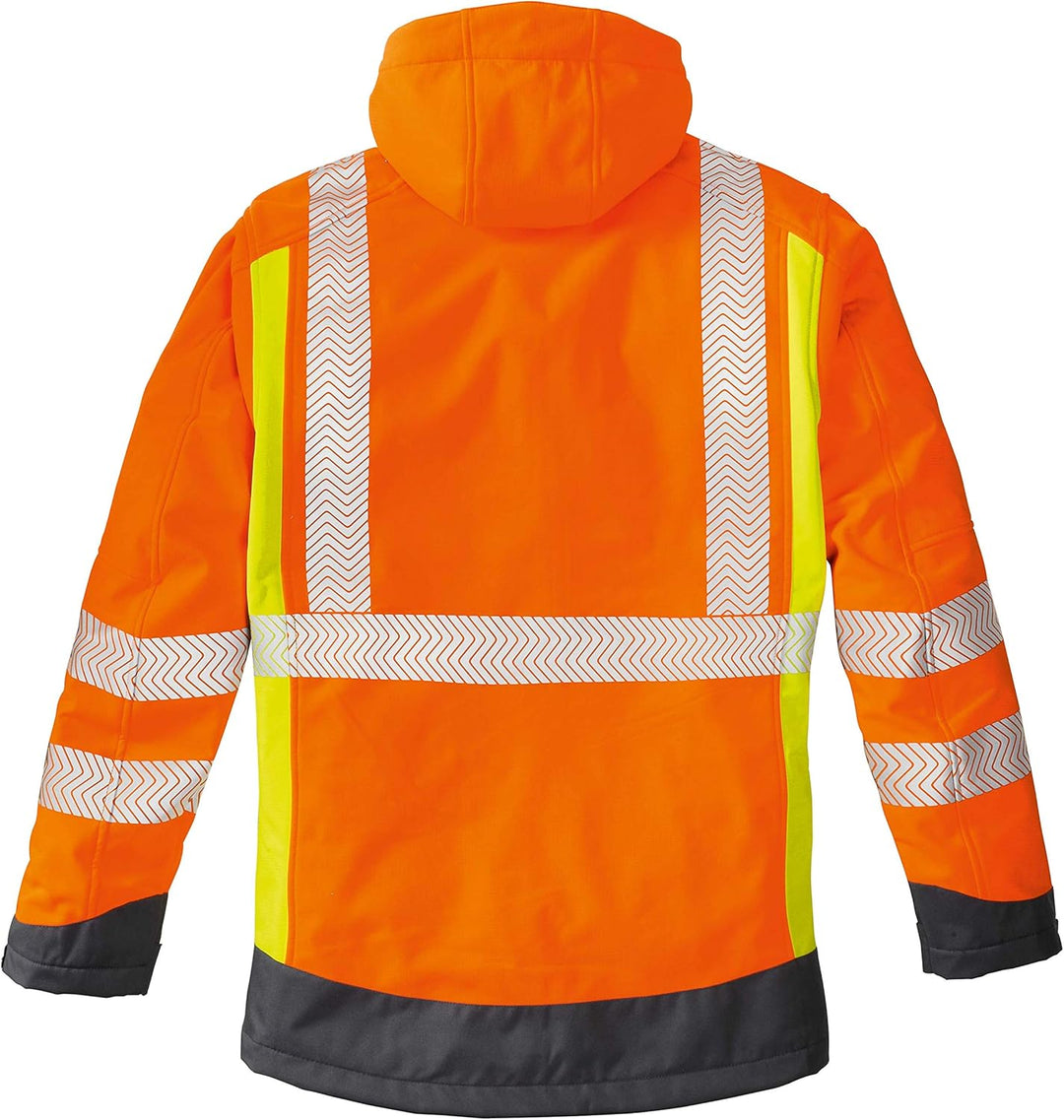4Protect Warnschutz Softshelljacke "Houston", 1 Stück, leuchtorange/-gelb/grau, 3470-M Leuchtorange