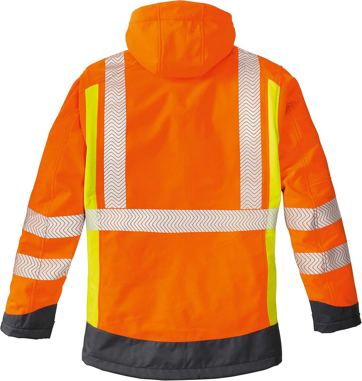 4Protect Warnschutz Softshelljacke "Houston", 1 Stück, leuchtorange/-gelb/grau, 3470-M Leuchtorange