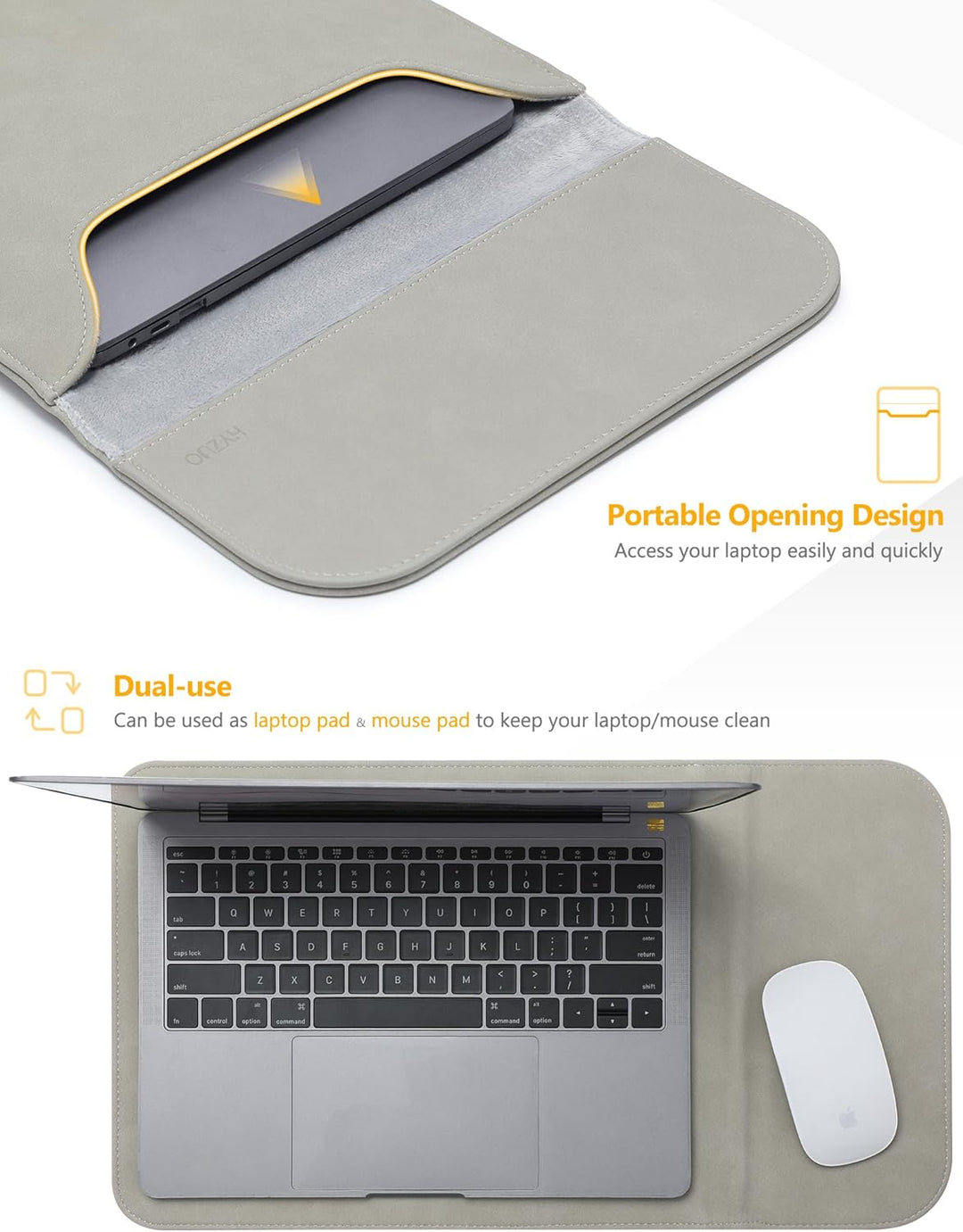 HYZUO 13,3-14 Zoll Laptophülle für MacBook Pro 14 M5/M4/M3/M2/M1 Pro/Max 2026-2021, 13,3" MacBook Ai