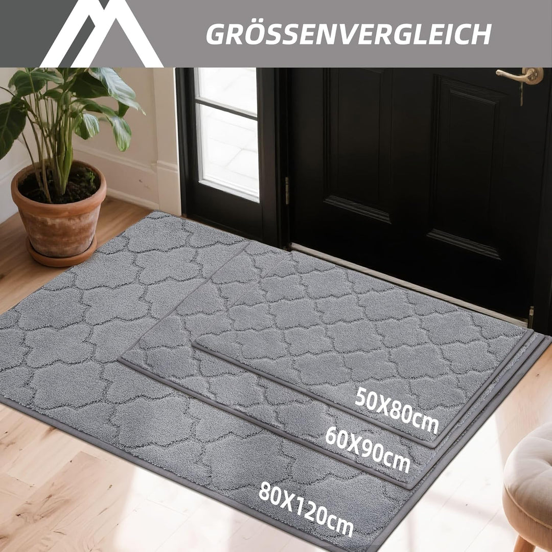 COSY HOMEER Fussmatte Innen 60 x 90 cm, Schmutzfangmatte Waschbar 1,5 cm Dicke, Eingangsteppich Saub