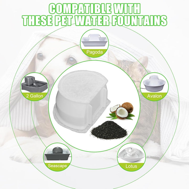 Foam-Vorfilter und Kohlenstofffilter Kompatibel mit PetSafe Drinkwell Fountain Edelstahl 360 Avalon
