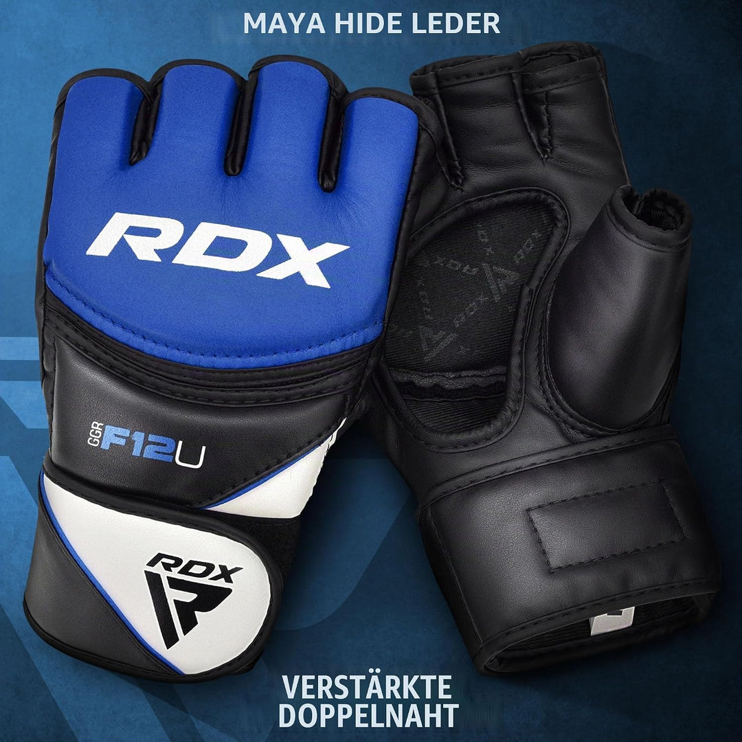 RDX Profi MMA Handschuhe Grappling Sparring Training, Maya Hide Leder, Kickboxen Kampfsport Gepolste