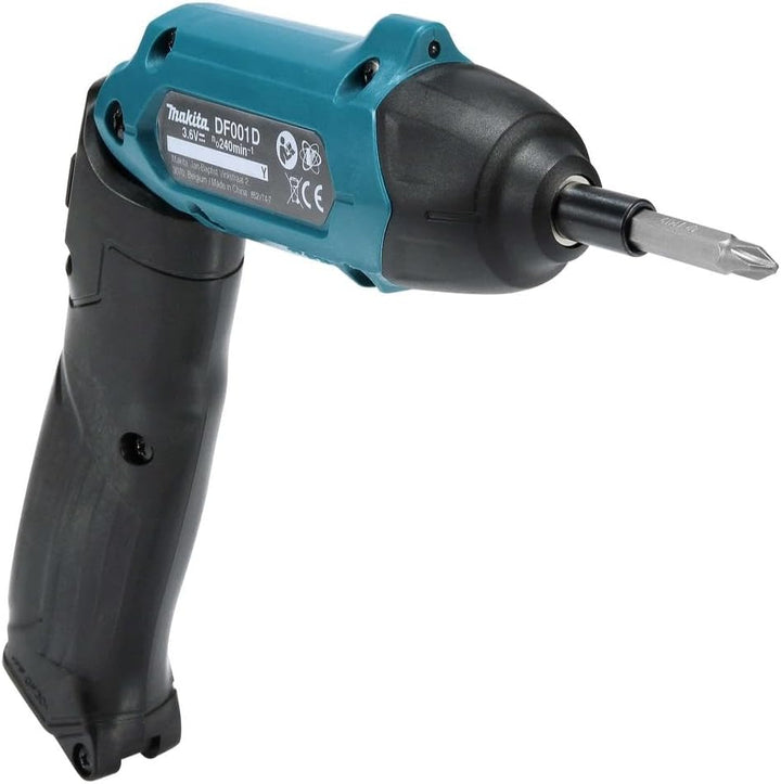 Makita DF001DW Akku-Knickschrauber mit integriertem Akku inklusiv Zubehör-Set im Transportkoffer, 30