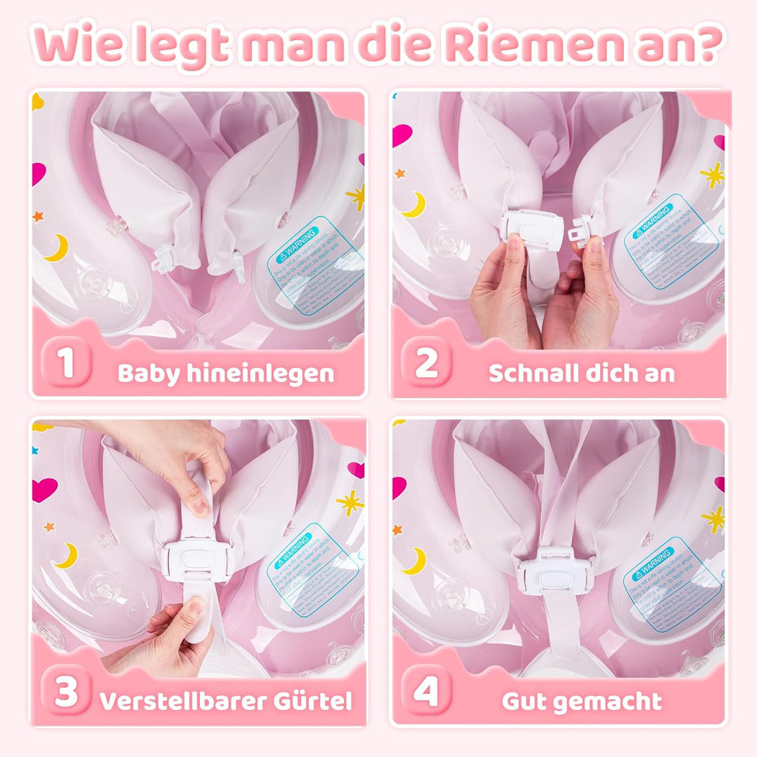 Parner Schwimmring Baby mit UPF50+ Sonnendach, Schwimmhilfe Baby für den Pool, Verstellbarer Sicherh